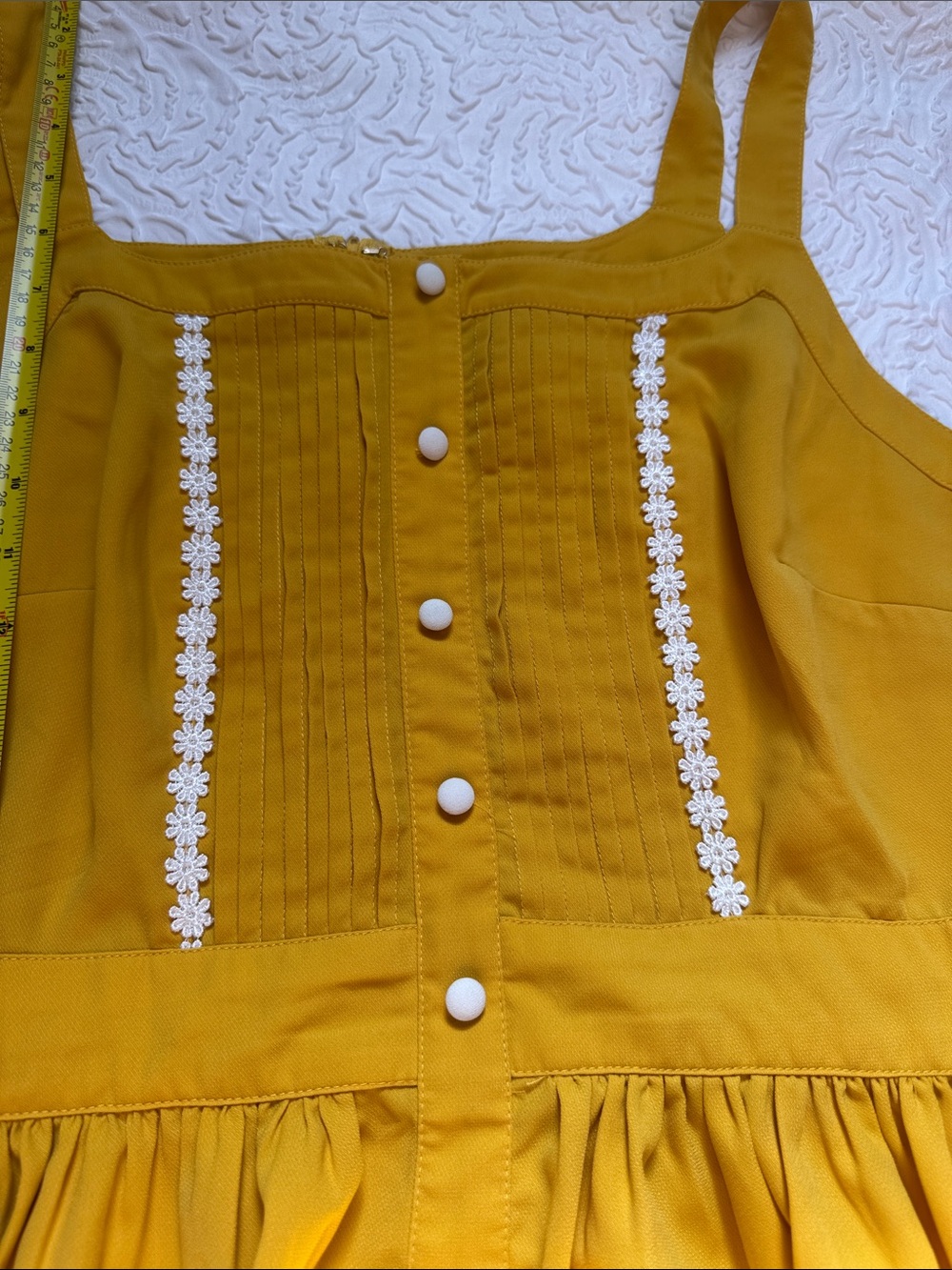 Womans' Yellow Button-Front Sundress - Picture 4 of 8
